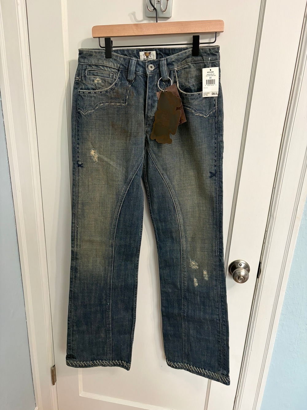 Antik Denim NWT Western Flare Jeans Women 31 Embroidered Pockets $280 Retail